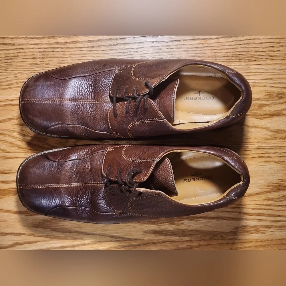 DOCKERS Men's PROSTYLE Shoes Bastille Red Brown Leather Size 11